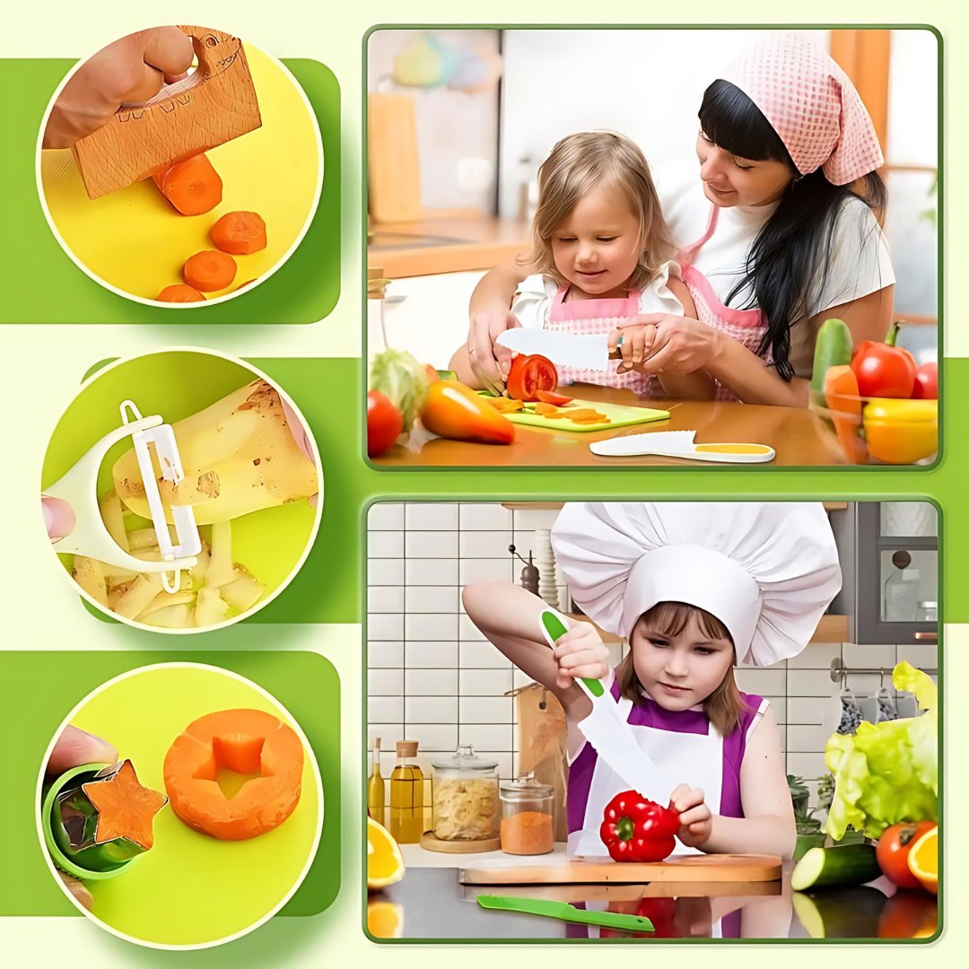 13 - Piece Montessori Kitchen Tools Set for Toddlers – Safe Kids Cooking Set - LearnLark Montessori