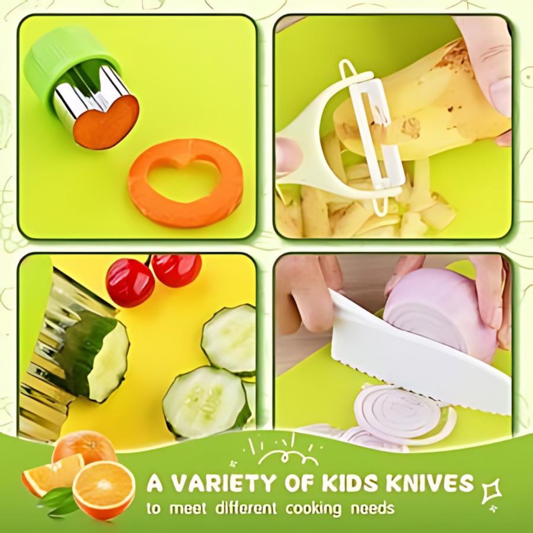 13 - Piece Montessori Kitchen Tools Set for Toddlers – Safe Kids Cooking Set - LearnLark Montessori