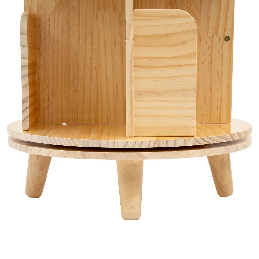 360° Rotatable Wood Bookcase - Space - Saving Book Storage Shelf - LearnLark Montessori