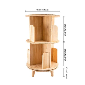 360° Rotatable Wood Bookcase - Space - Saving Book Storage Shelf - LearnLark Montessori