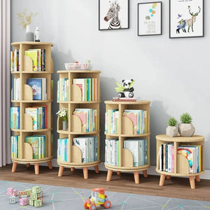 360° Rotatable Wood Bookcase - Space - Saving Book Storage Shelf - LearnLark Montessori