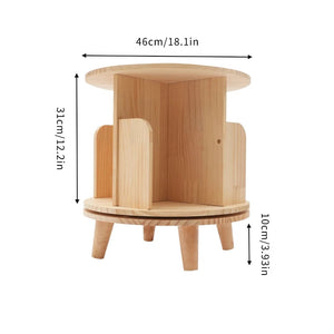 360° Rotatable Wood Bookcase - Space - Saving Book Storage Shelf - LearnLark Montessori