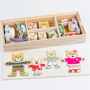 Montessori Animal Dress-Up Wooden Puzzle_learnlarkmontessori