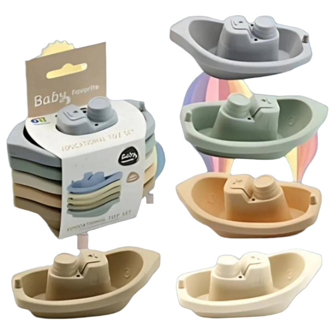 Colorful Stacking Boat Bath Toys – Floating Water Play Set for Kids - LearnLark Montessori