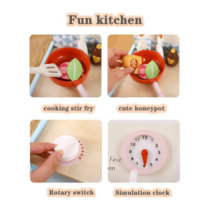 Miniature Wooden Toy Stove & Cookware Set for Kids - Pretend Play & Food Learning - LearnLark Montessori