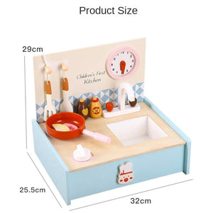 Miniature Wooden Toy Stove & Cookware Set for Kids - Pretend Play & Food Learning - LearnLark Montessori