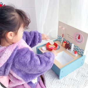 Miniature Wooden Toy Stove & Cookware Set for Kids - Pretend Play & Food Learning - LearnLark Montessori