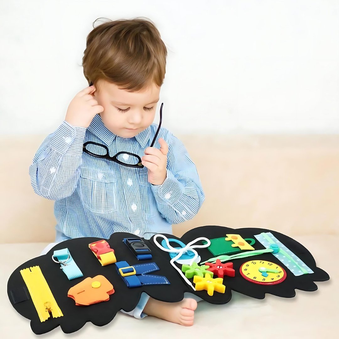 Montessori Busy Board – 3D Felt Cloth Learning Quiet Book for Toddlers - LearnLark Montessori