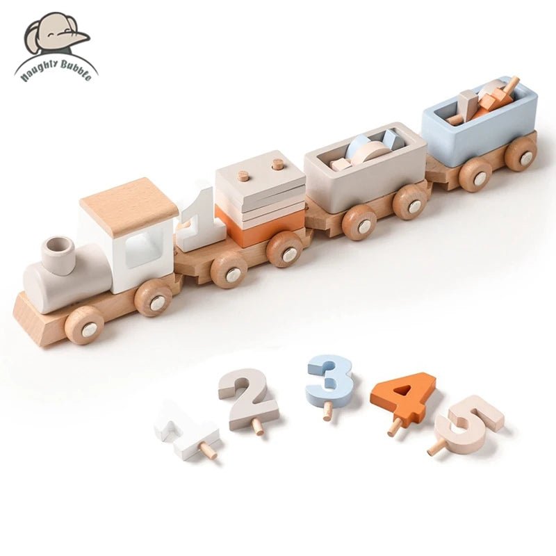 Montessori Toys Baby Educational Train Set with Numbers Stacking Shapes Modern Living Design - LearnLark Montessori