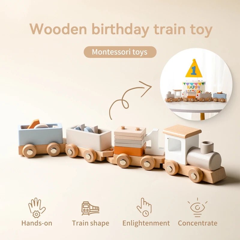 Montessori Toys Baby Educational Train Set with Numbers Stacking Shapes Modern Living Design - LearnLark Montessori